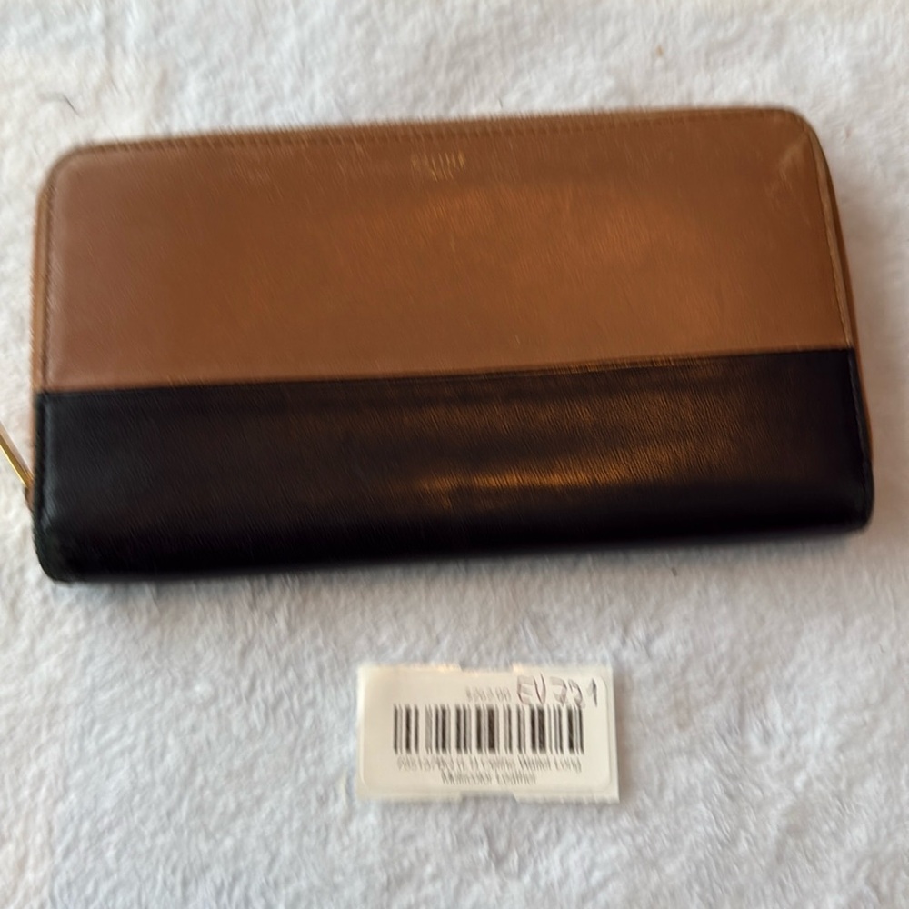VINTAGE CELINE TWO TONE LEATHER LONG WALLET